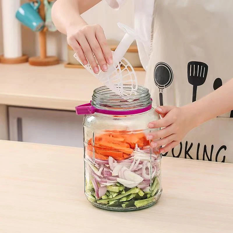 1Pc Pickle Jar Press Plastic Holder For Compaction In Kimchi Jar Pickle Jar Tool Home Making Kimchi Kitchen Gadgets. Qme
