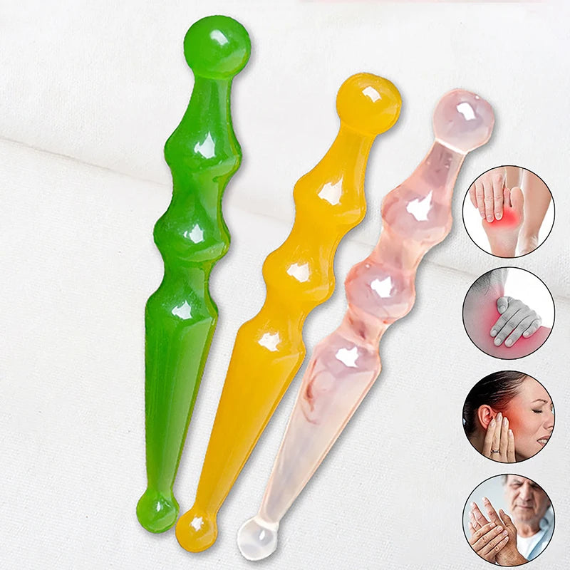 Resin Double-headed Point Pen Facial Acupressure Stick Manual Massage Qme