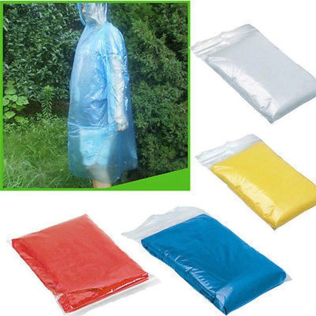 Adult Emergency Disposable Raincoat Transparent Lightweight Raincoat for Camping Hiking Travel Disposable Household Items Qme