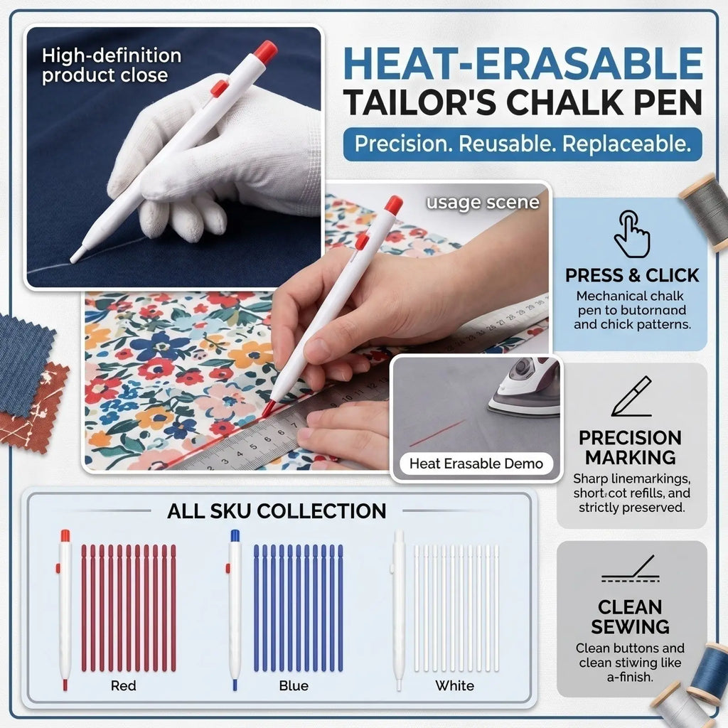 Heat Erasable Magic Marker Pen Temperature Disappearing Fabric Pens Multi Purpose Line Marking DIY Craft Sewing Accessories Qme