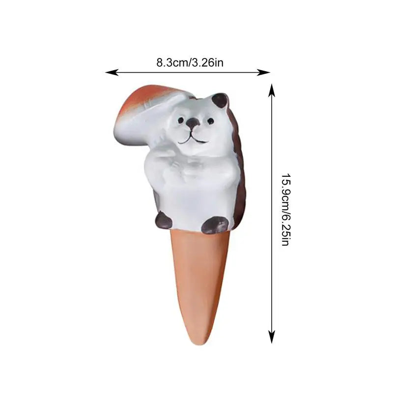 Terracotta Spikes For Watering Plants Hedgehog Hold Mushroom Self-Watering Stakes Terracotta Water Globe Automatic Garden Qme