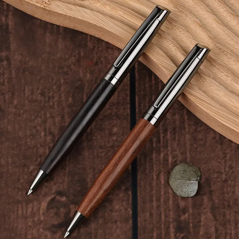 High Quality Metal Wood Ballpoint Pen Premium Smooth Writing High-End Design Black Ink Business Office Pen Qme