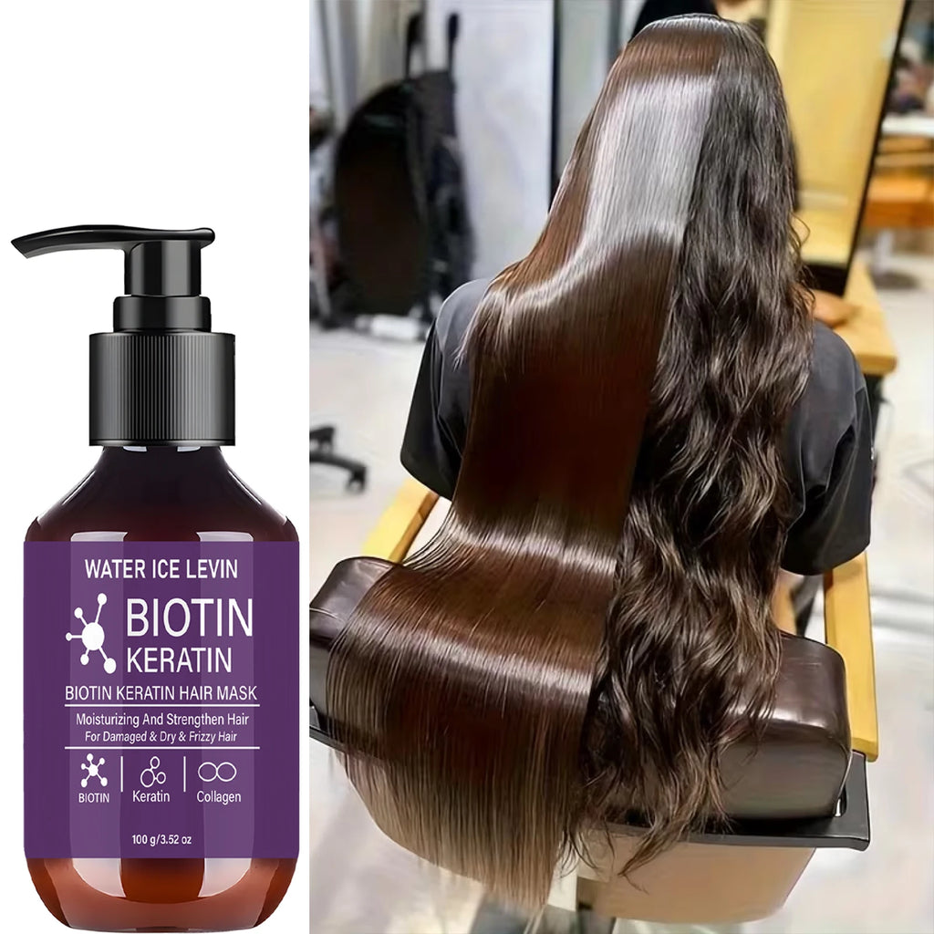 Keratin Biotin Hair Mask, Strengthening & Smoothing Treatment for Dry, Frizzy Hair Qme