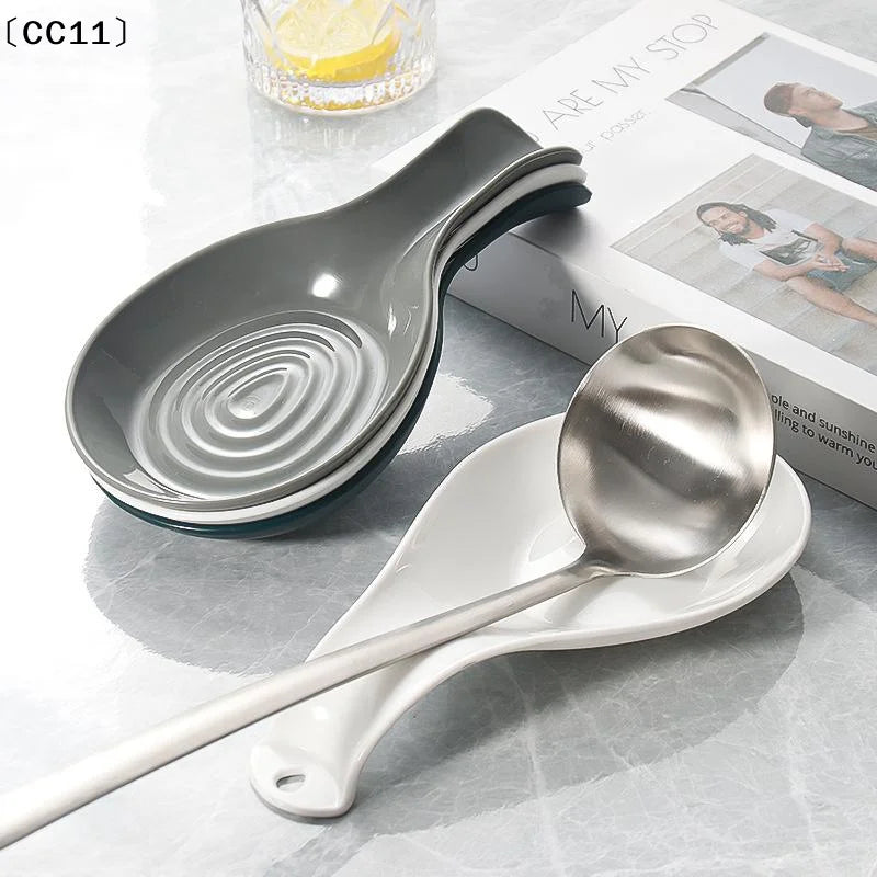 Spoon Rest Large Ceramic Holder Heat-resistant Cooking Coffee Qme