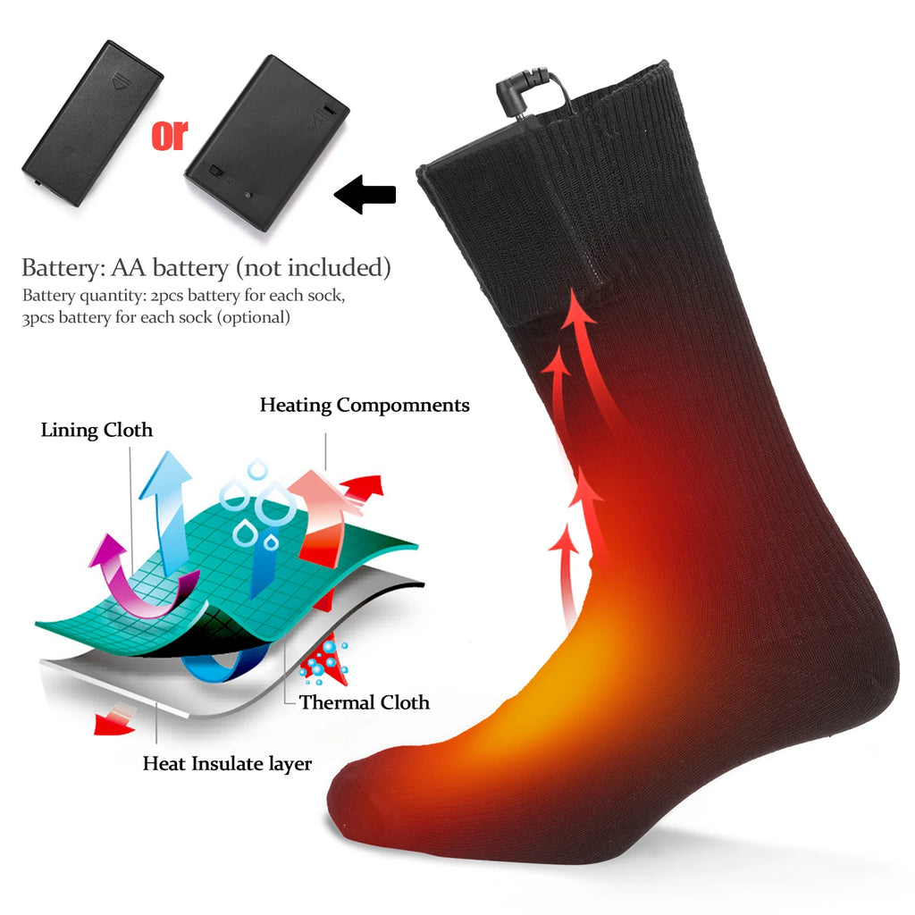 Adjustable Electric Heated Socks with Rechargeable Battery for Chronically Cold Feet Large Size USB Charging Heating Socks Qme