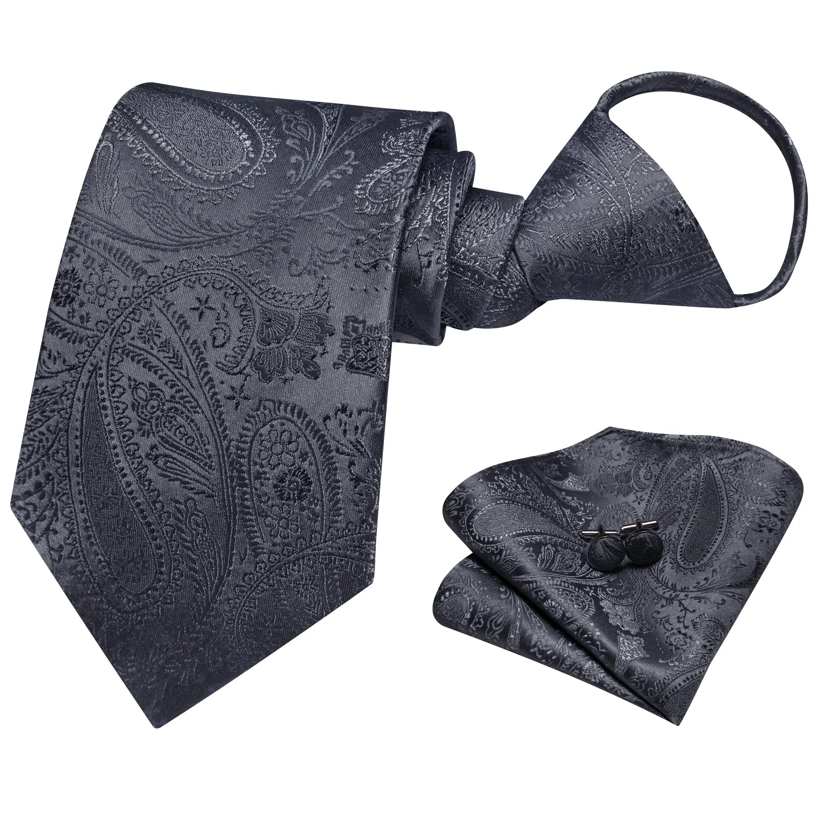 3.15inch Zipper Tie S, Knot-free, For Formal Business, Easy To Pull, Lazy Groom Wedding, Red And Black Stripes Qme HT-AL-0025B