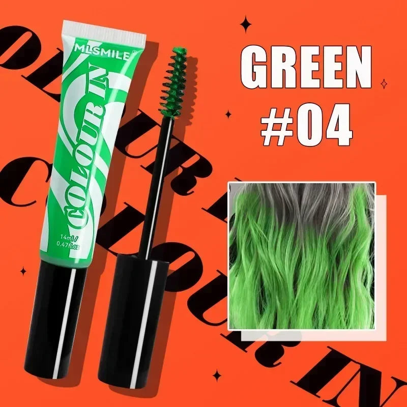 One-off Temporary Hair Coloring Disposable Hair Coloured Chalk Wax for Hair Cover Fashion Design Washable Non-toxic Beauty Tools Qme 04 GREEN