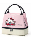 Hello Kitty Block Print Double Layer Insulated Lunch Bag Portable Qme 892 M