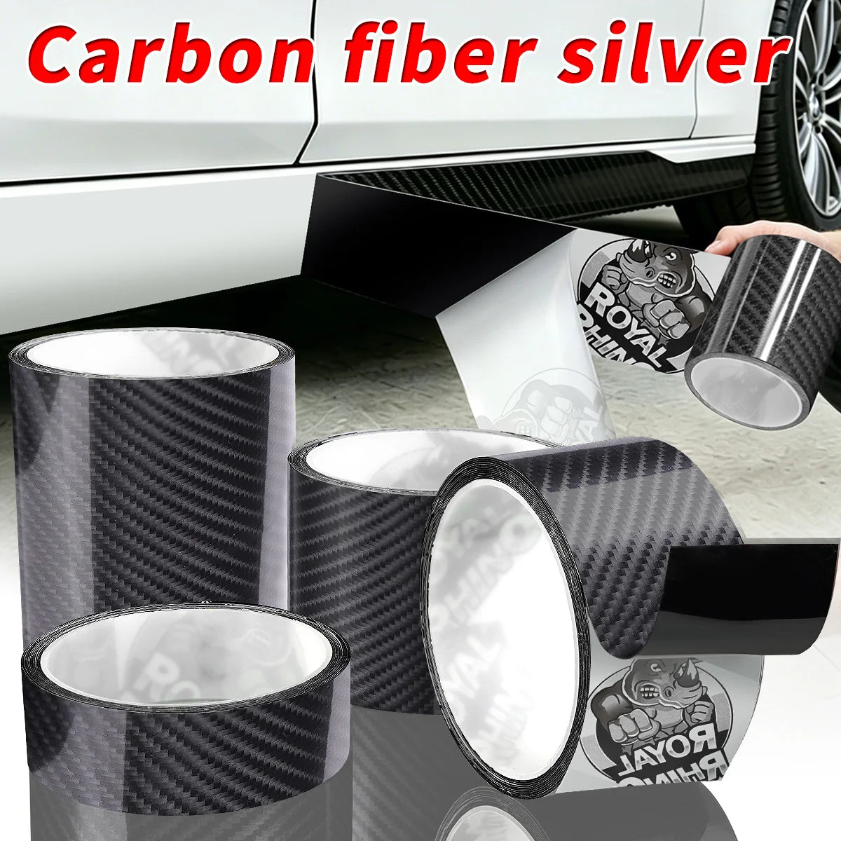 5D Carbon Fiber Car Door Sill Stickers Scratchproof Auto Bumper Strip Protect Tape - Durable Car Stickers for Vehicle Protection Qme