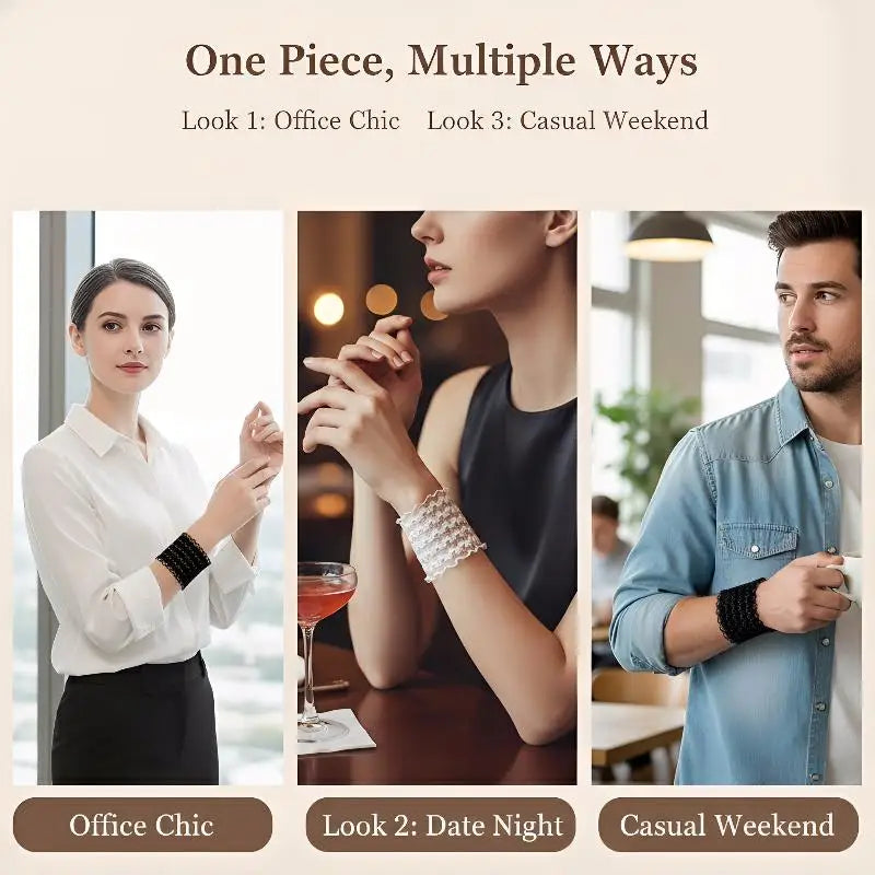 2 Pairs Adjustable Arm Band Accessories Shirt Sleeve Fixer Hand Wrist Qme