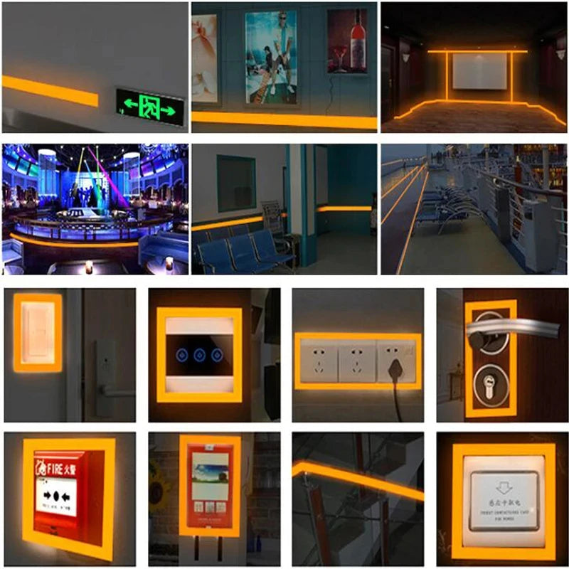 5 Colors Luminous Tape Self Adhesive Glow in the Dark Reflective Fluorescent Glowing Tapes Striking Wall Stripe Sticker Warning Qme