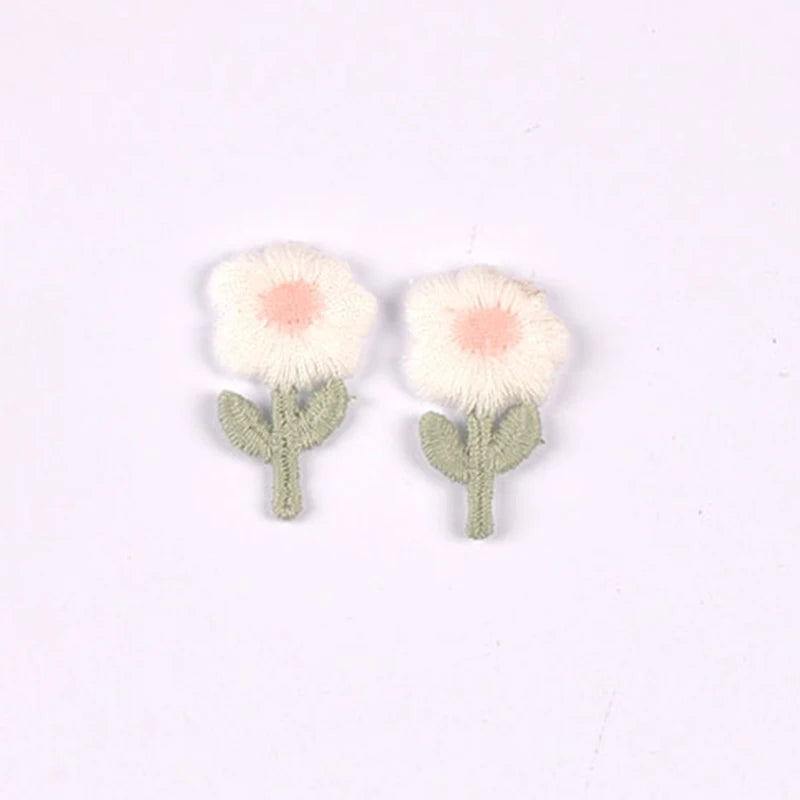 10pcs 17x30mm mix colors Flower patch Cute Woven Clothing decoration for DIY Headwear/Clothing/Shoes/Bags cp3837 Qme 17x30mm-5