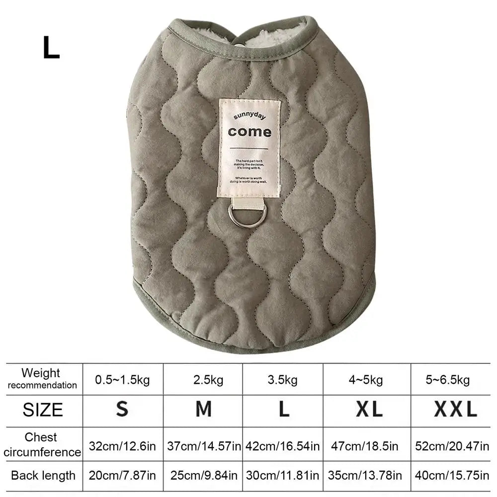 Small Dog Winter Jacket Warm Dog Jacket with Built in Harness Hole Cold Weather Pet Apparel Cozy Snow Vest for Small Dogs Cats Qme ArmyGreen L