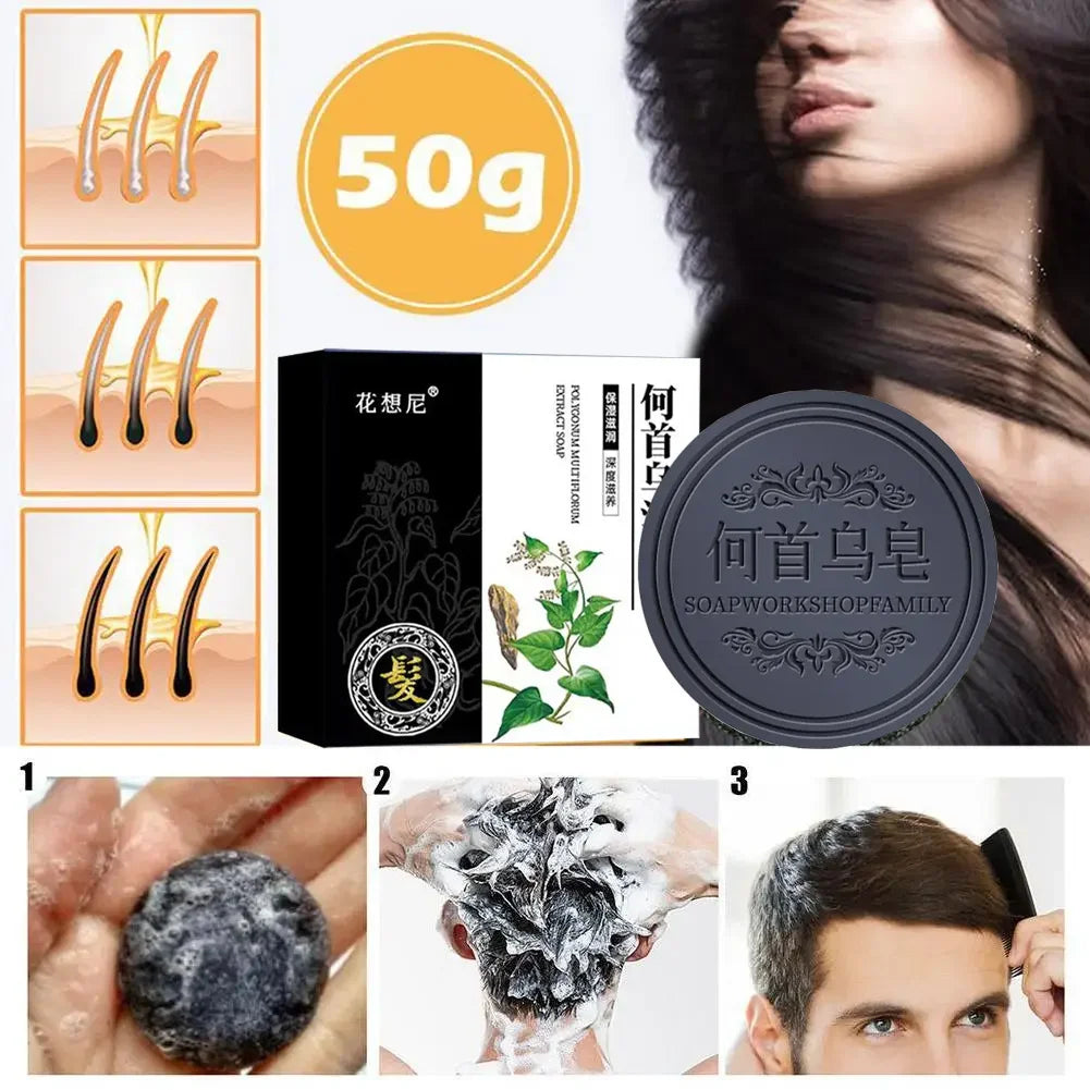 Hair Darkening Shampoo Soap Bar Repair Gray White Hair Color To Black Shampoo Soap Hair Nourishing Shampoo Soap Bar Qme