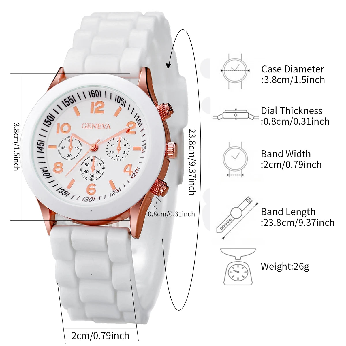 Couple Watch Bracelet Geneva Silicone Quartz Wristwatch Matching Qme