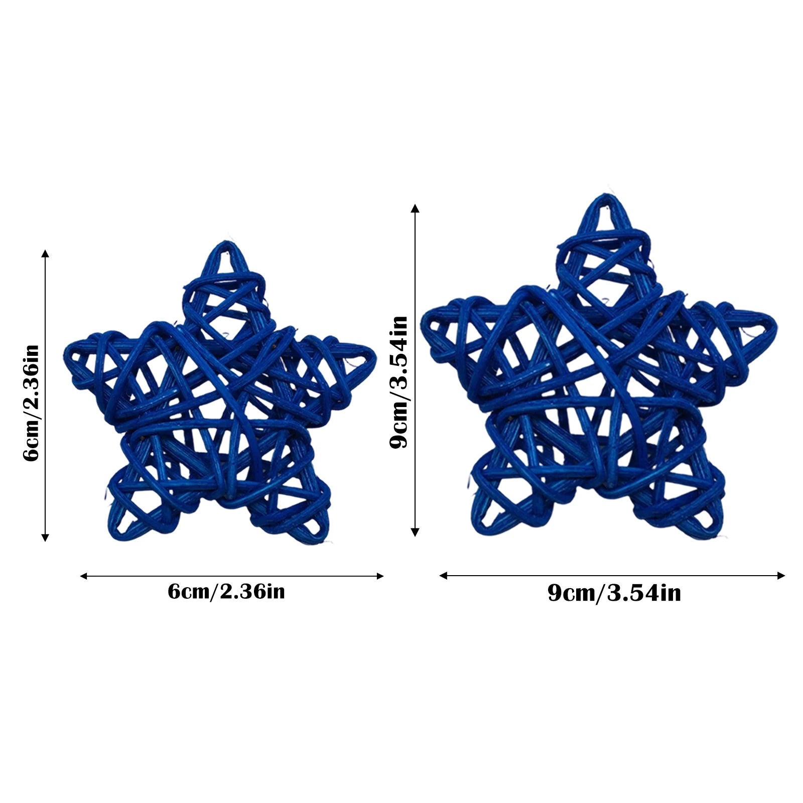 American Independence Day Five-Pointed Star Mixed Colors Handmade Multi-size Rattan Home DIY Decorations for Holiday Party Qme