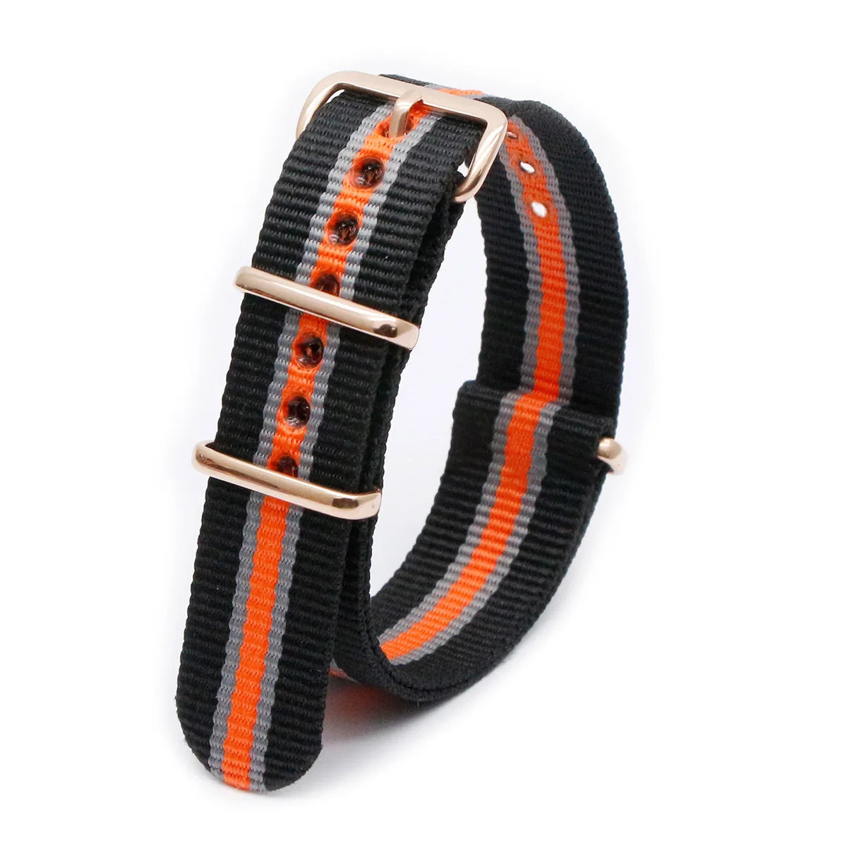 Luxury Nylon Watch Band Rose Gold Metal Buckle Durable Sweatproof Watch Strap 18/20/22/24MM Fashion Wristband For Men Women Qme