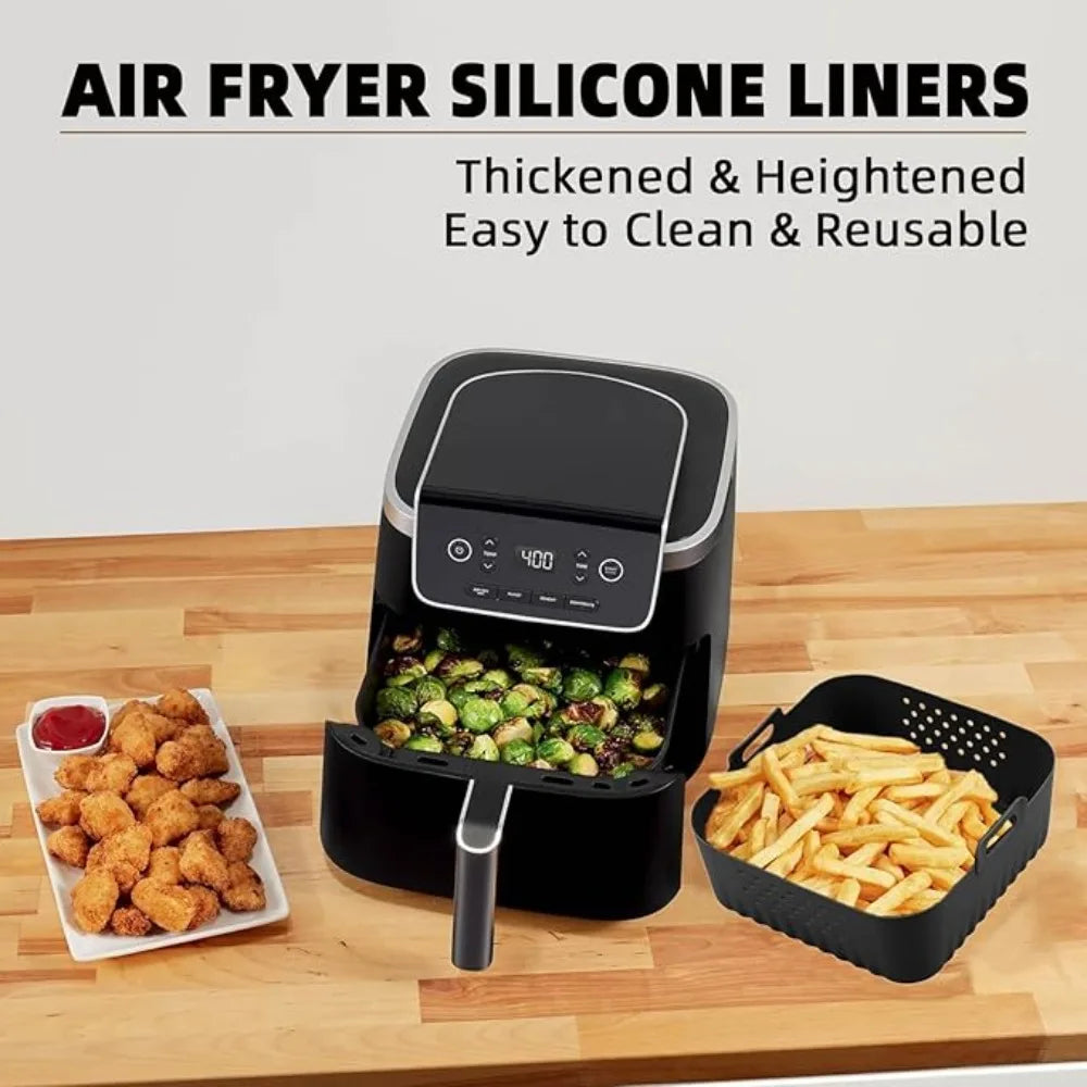 Silicone Air Fryer Liners Non-stick Basket Reusable Ninja AF181 AF180 Qme