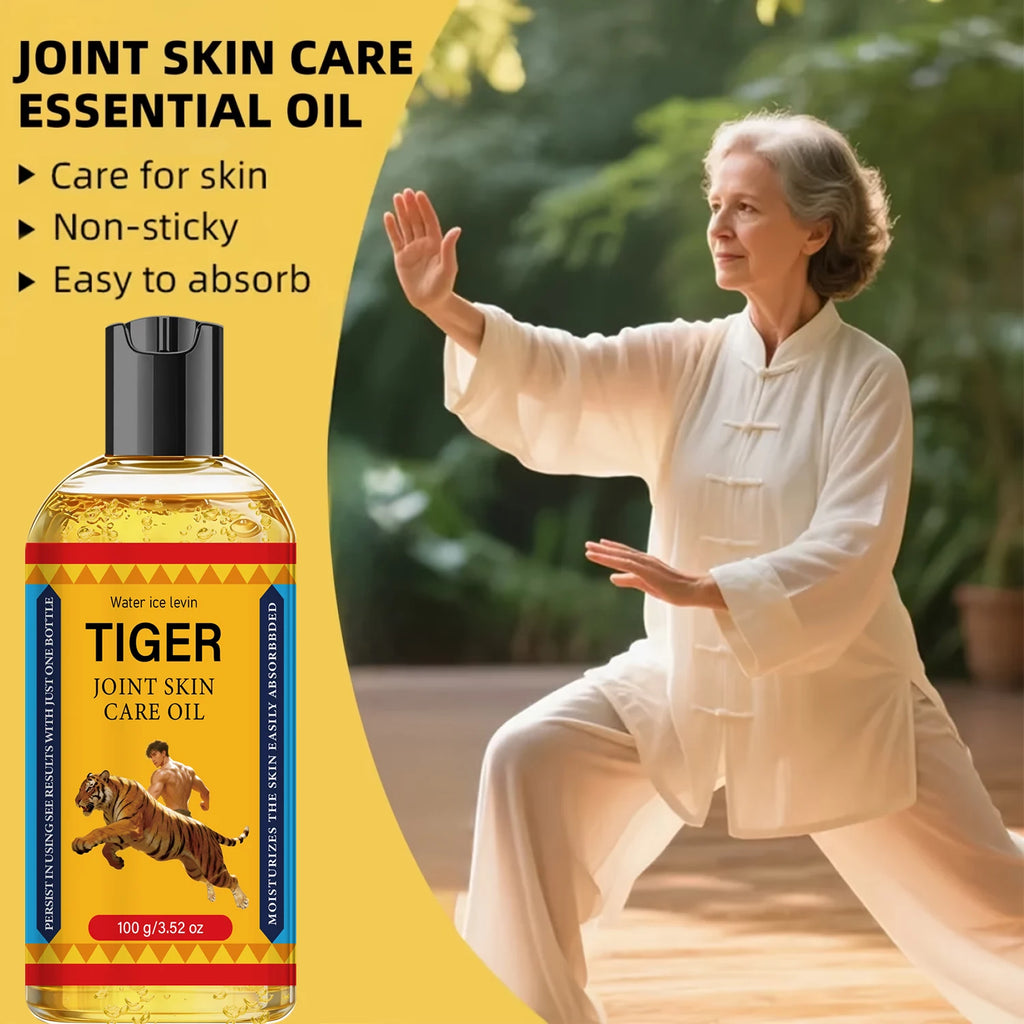 Collagen Infused Tiger Joint Skin Oil, Quick Absorb Hydrating Firming Body Care Oil Qme