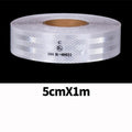 High Intensity Reflective Adhesive Tape Conspicuity Warning Car Stickers Reflectors Strip For Truck Trailer Safety Acce Qme White-5cmX1m