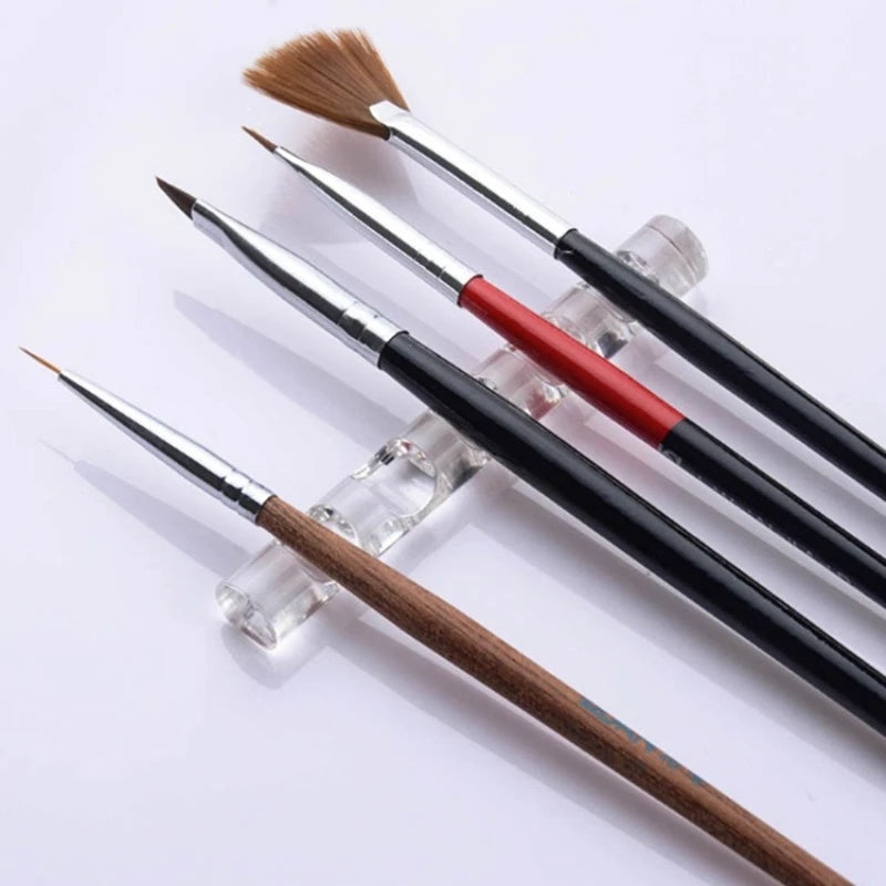 5Grid Nail Brush Holder Stand Salon Pen Rack Accessoire Brushes For Manicure Tool Acrylic Nail Art Brush Holder Carrier Storage Qme