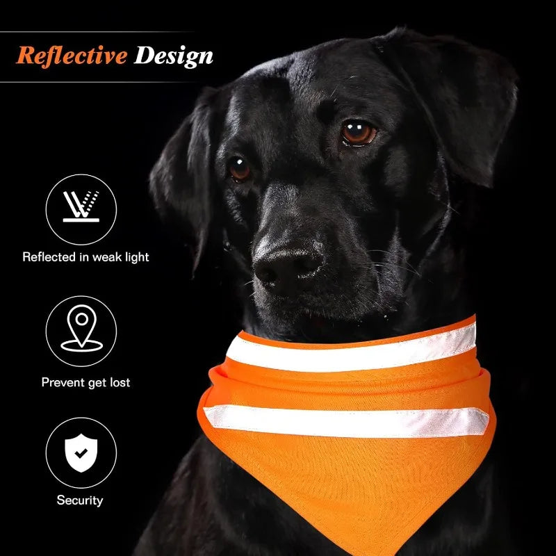 Pet triangle scarf with reflective strip for high visibility, suitable for small and medium-sized dogs to safely walk at night Qme