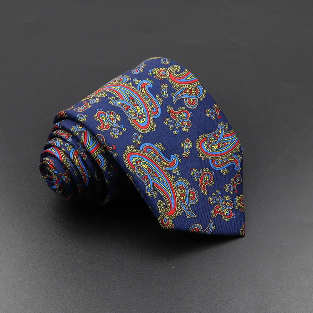 Men's Fashion Silk Tie Soft Novelty Necktie Blue Green Orange Ties Qme