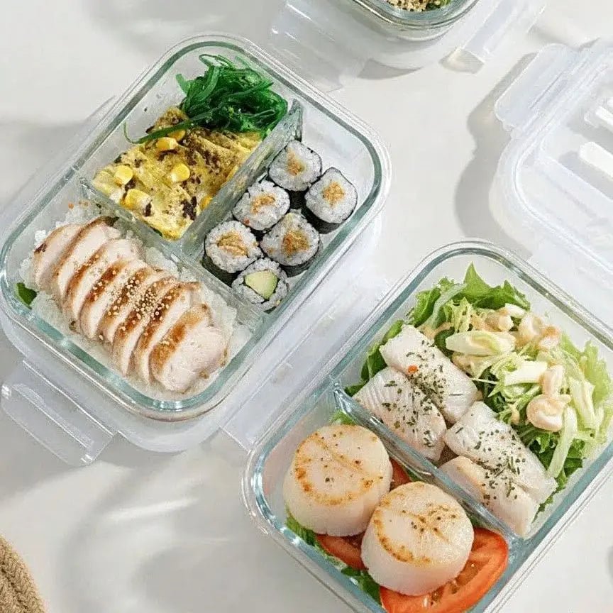 Glass Food Storage Container Lid Meal Prep Fridge Dishwasher Qme