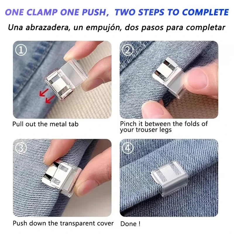 4 Invisible Leg Shortening Clip Non-slip Pants Edge Quick Fix Hem Qme
