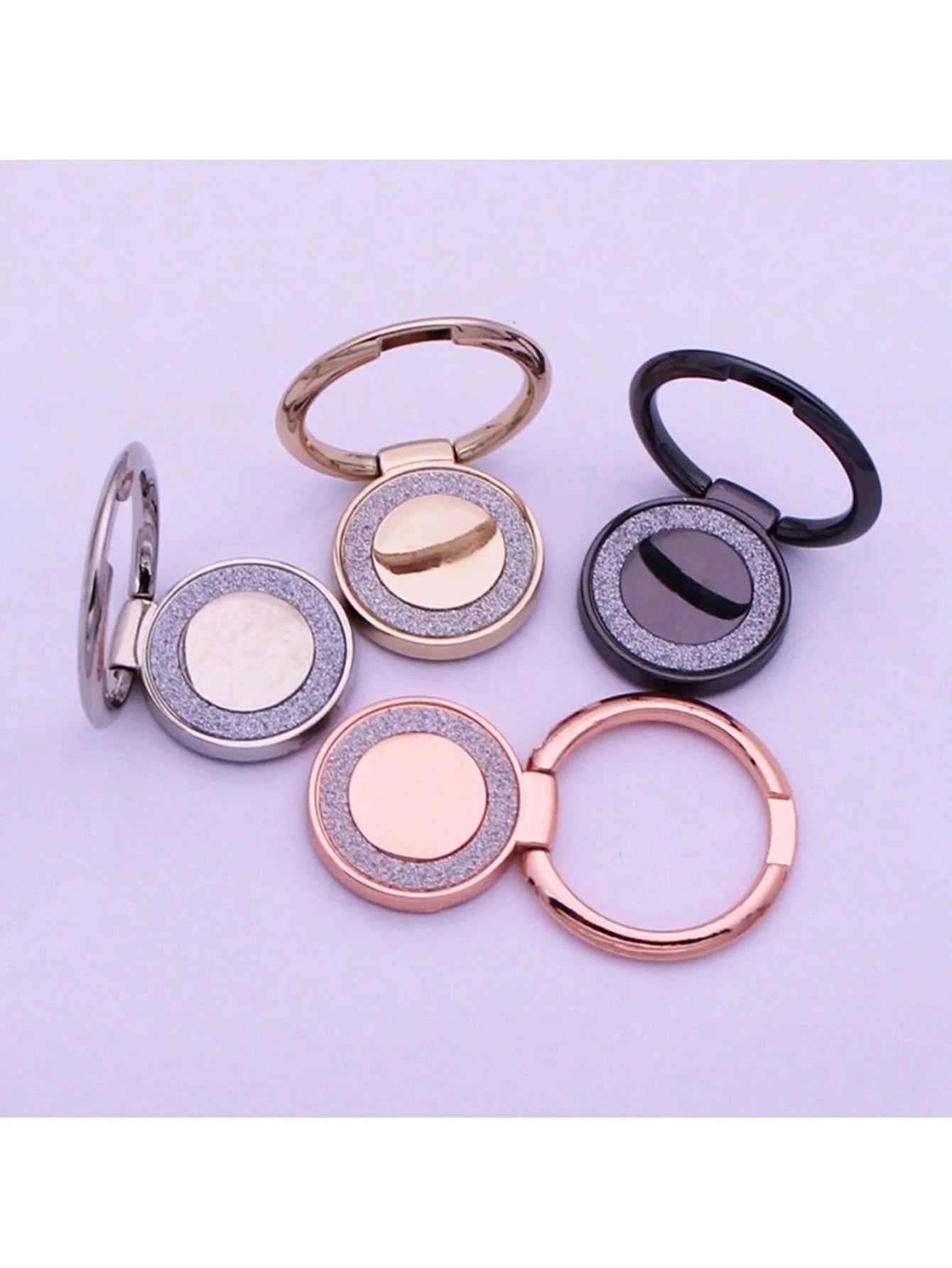 Round Foldable Zinc Alloy Phone Ring Holder 360 1 Rotating Magnetic Qme
