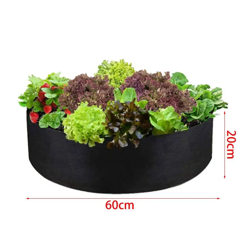 Breathable Fabric Grow Pot - Heavy Duty Planting Bag for Root Aeration - Reusable Vegetable Planter for Garden & Patio Qme B