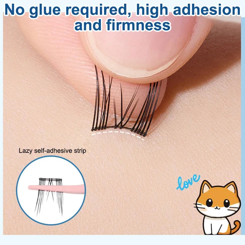 Short Long False Eyelashes Glue Strips White Glue-free Jelly Qme