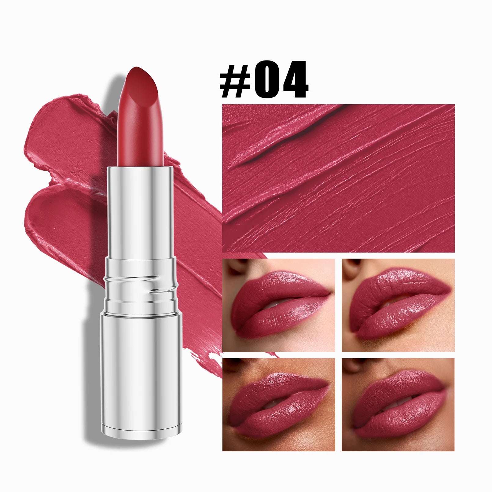 6-Color Matte Lipstick , Non-Fading, Non-Stick Cup Long-Lasting Velvet Finish, Smooth Matte Lip Color Waterproof Smudge-proof Qme M614-4