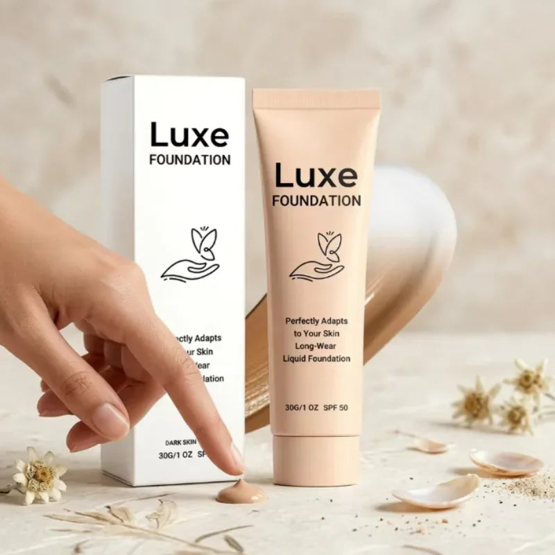 Foundation Long Wear Liquid Foundation Flawless Finish High Coverage Even Skin Tone Breathable Lightweight Natural Look Qme