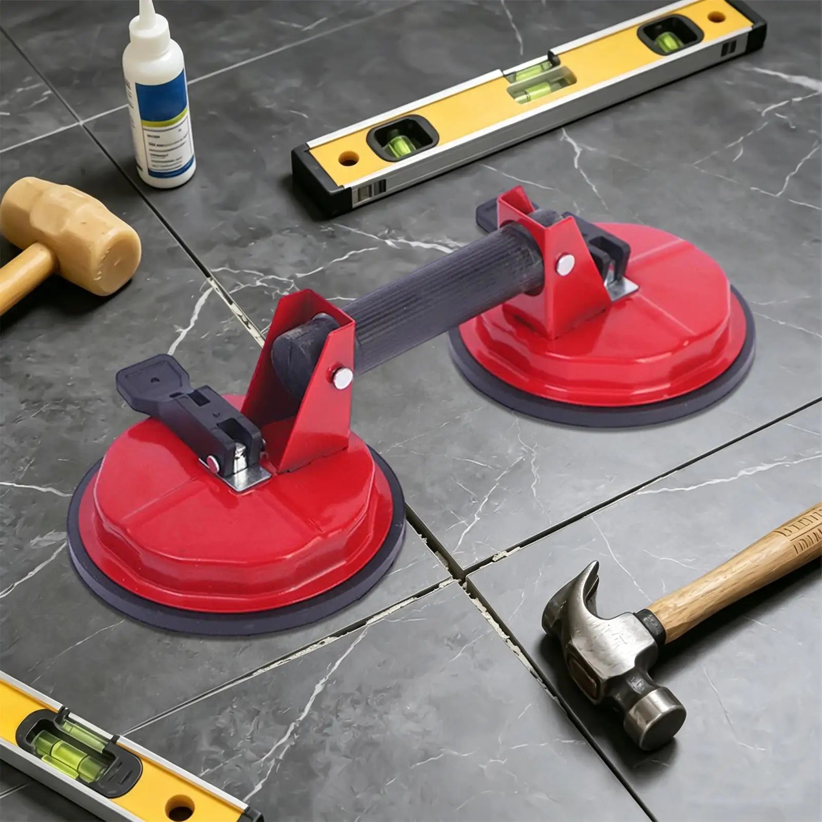 Glass Suction Cups Double-Claw Metal Dent Puller Tile Window Lifting Suction Cups For Granite Panel Laminate Hardwood Windshield Qme