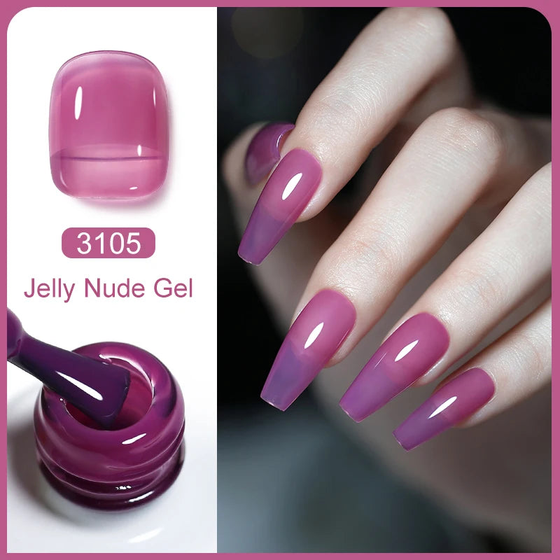 Arte Clavo Transparent Nude Pink Jelly Gel Nail Polish Semi Permanent