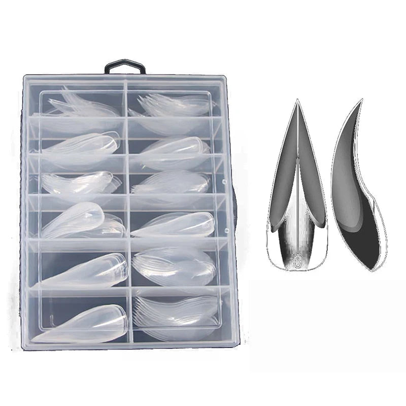 Curved Stiletto Nail 3D Eagle Claw Sculptural Nails Molds Quick Qme