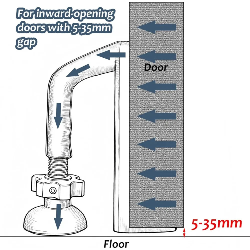 Heavy Duty Metal Portable Door Stopper Travel No Drill Security Qme