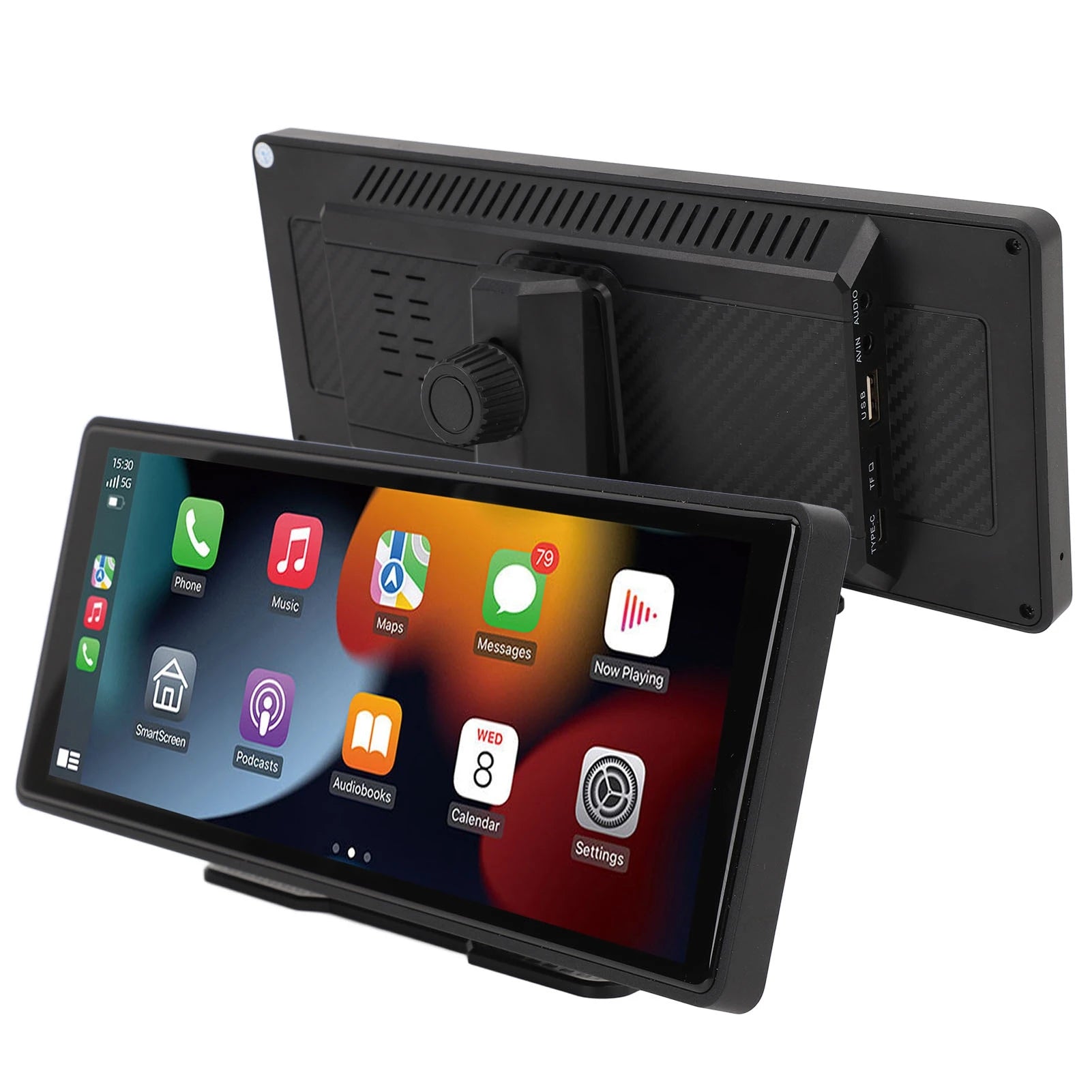 10.26 inch Portable Car Stereo Wireless CarPlay Auto Universal Voice Control GPS Navigation AUX Touch Screen Qme