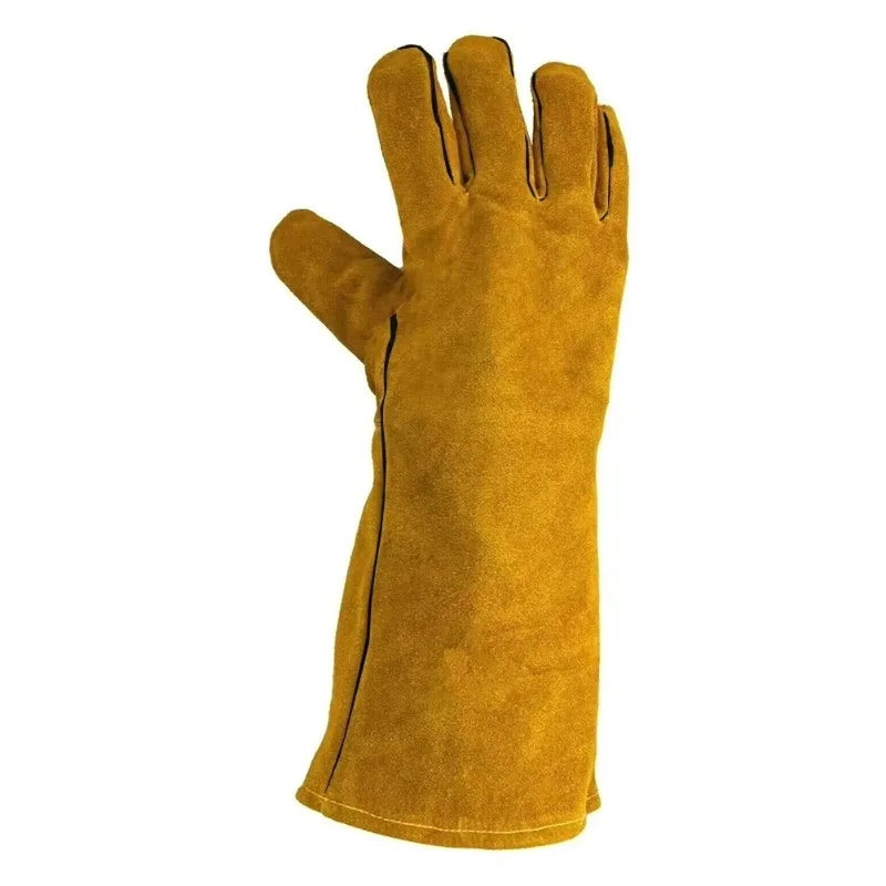 Cowhide Gloves Flame-retardant Welding Work Heat-proof Metal Qme