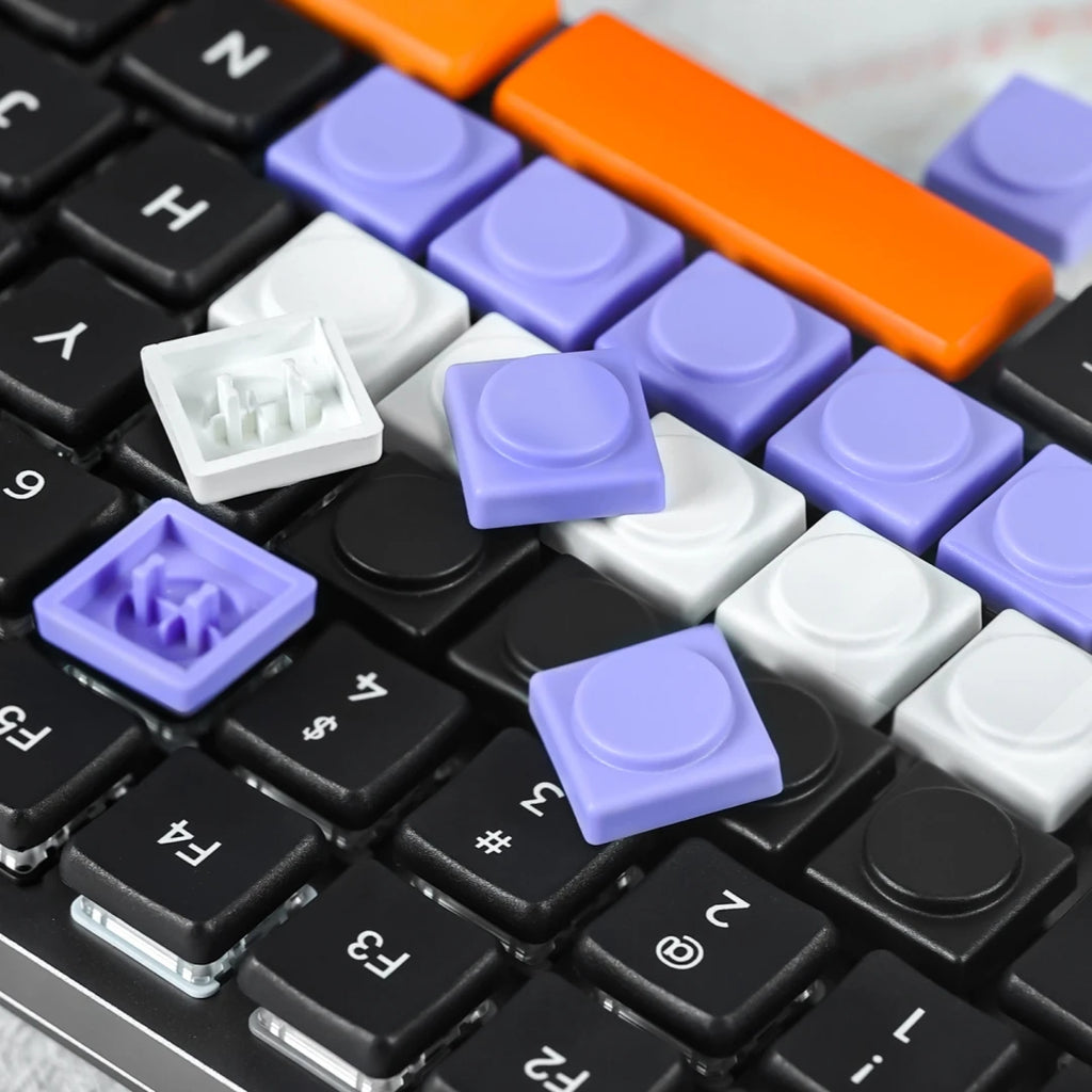 50Pcs CFX-UP Keycaps Low Profile PBT Keycaps For Kailh Chocolate 1350 Switch Mechanical Keyboard Ultra Thin Black White Purple Qme