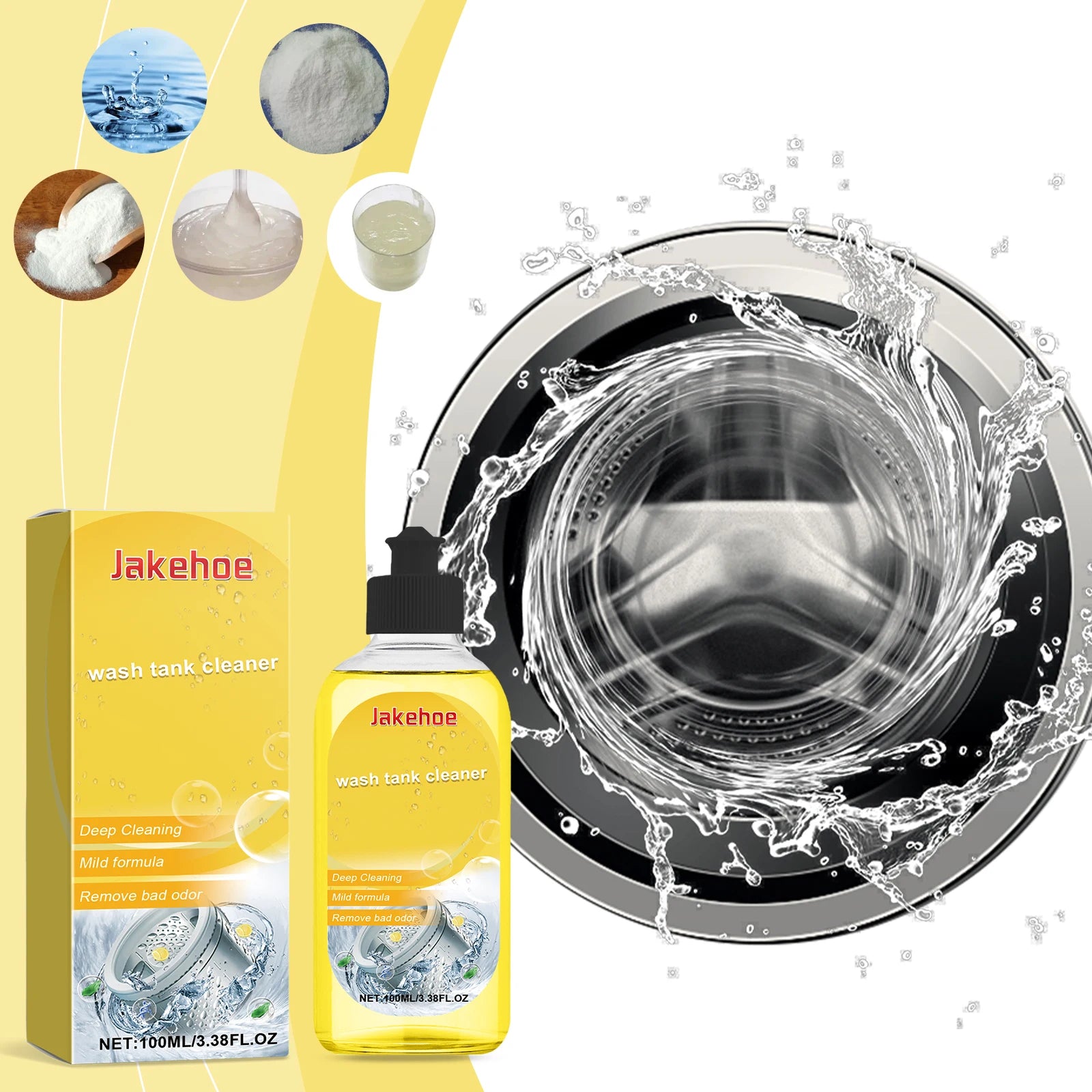 Washing Machine Cleaner Eco-Friendly Deep Cleaning Liquid Washer Cleaner Deodorizer Detergent Washing Machine Cleaning Liquid Qme
