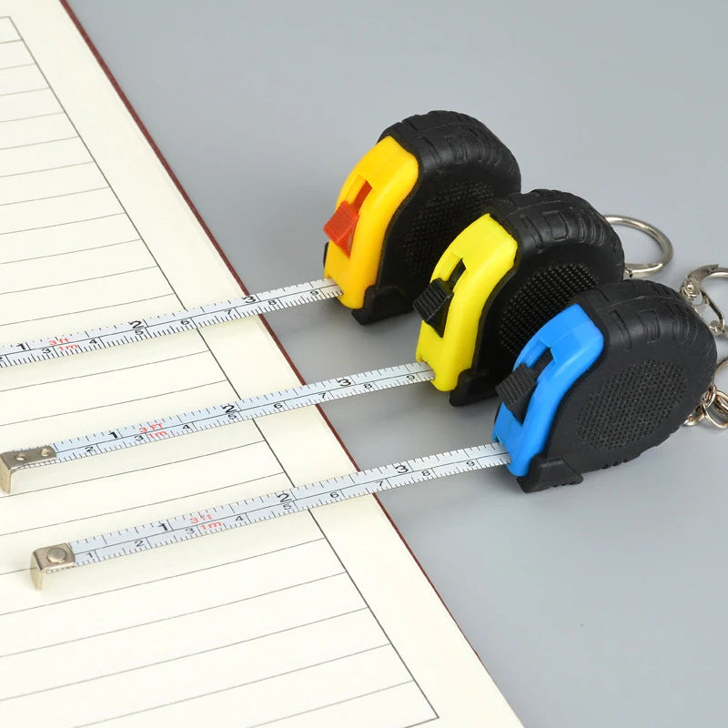 Mini Power Tape Measure Keychain Universal Pull Ruler Metric Tape Measure Retractable 1m Measuring Tape Meter Inch Tailor Tool Qme