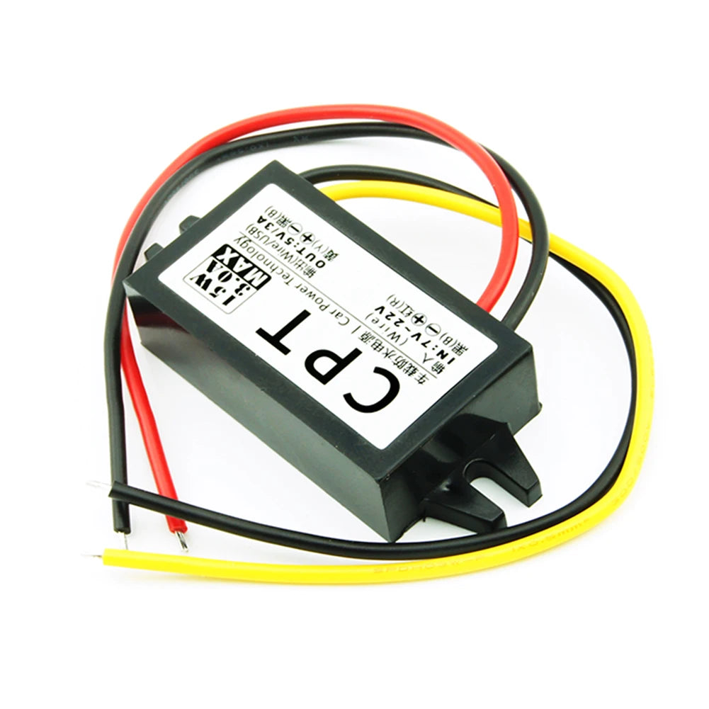 12V To 5V DC To DC Converter 3A 15W Direct Current Converter Car Voltage Reducer Regulator for Vehicle Car Truck Volt Qme