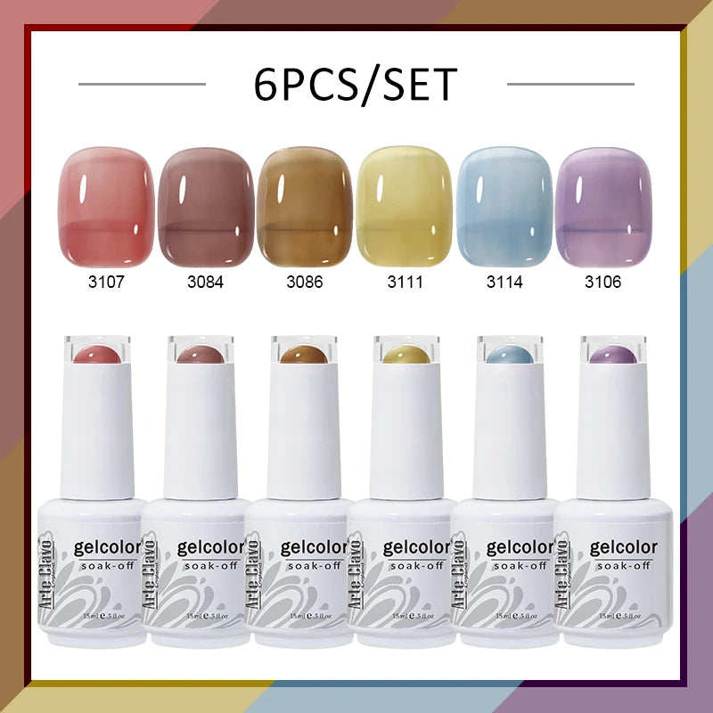 Arte Clavo Glitter Semi Permanent Nail Art LED UV Gel Polish Sparkly Qme