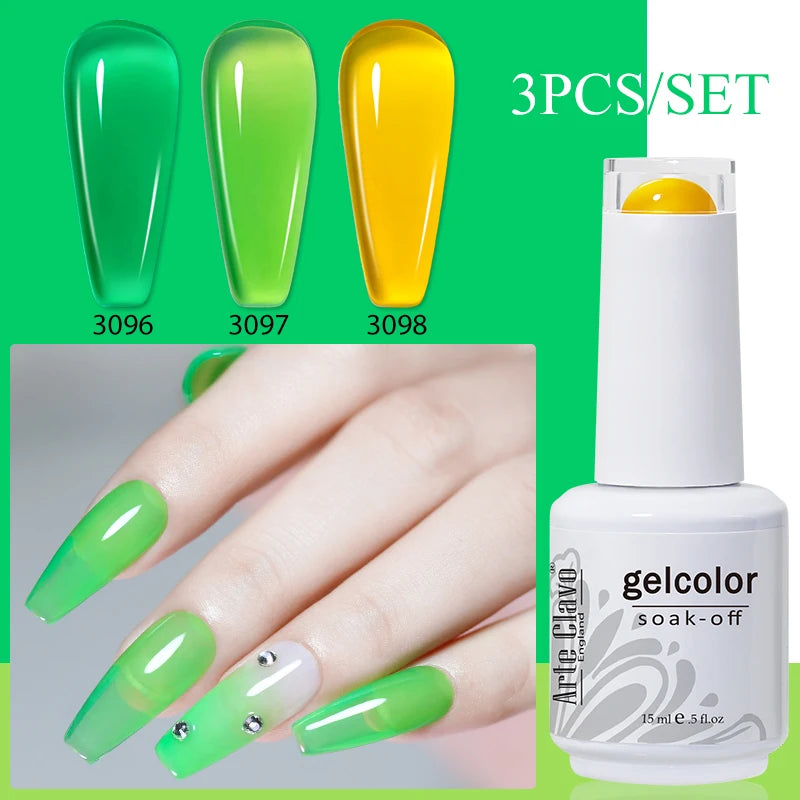 Arte Clavo Gel Nail Polish Art UV LED Manicure Long Lasting Soak Off Qme 3B-ZH26