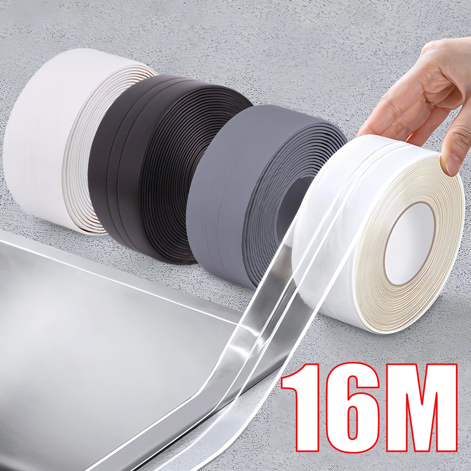 Waterproof Sealing Tape Strips PVC Self Adhesive Wall Sticker for Bathroom Shower Bath Seal Caulk Strip Kitchen Sink Mold Proof Qme