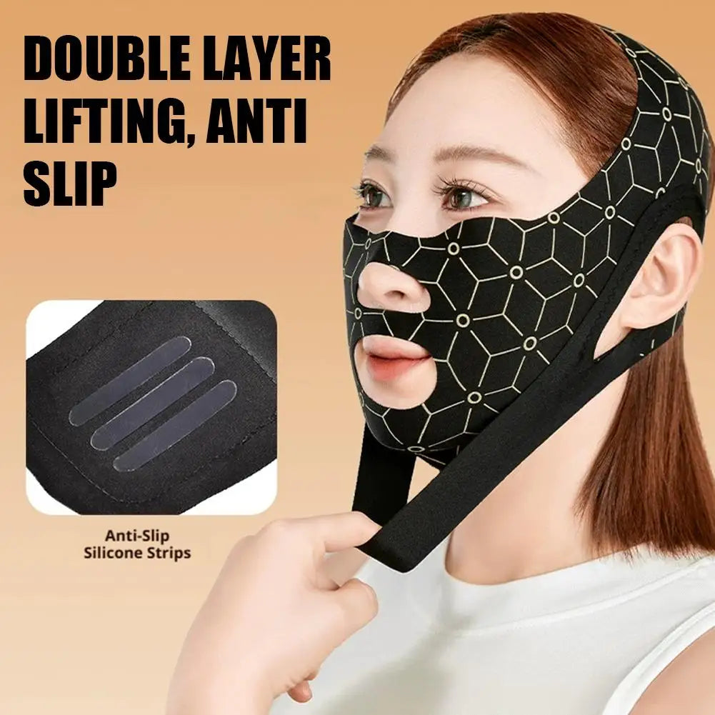 Face Lifting Tapes Mask Adjustable Toning Belts Reusable Chin Strap Qme