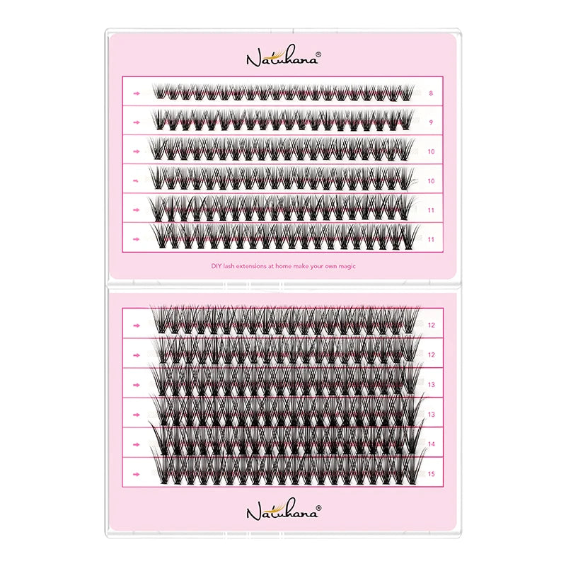 NATUHANA 10D 20D 30D 40D Cluster Eyelashes DIY Mink Individual Lashes Qme