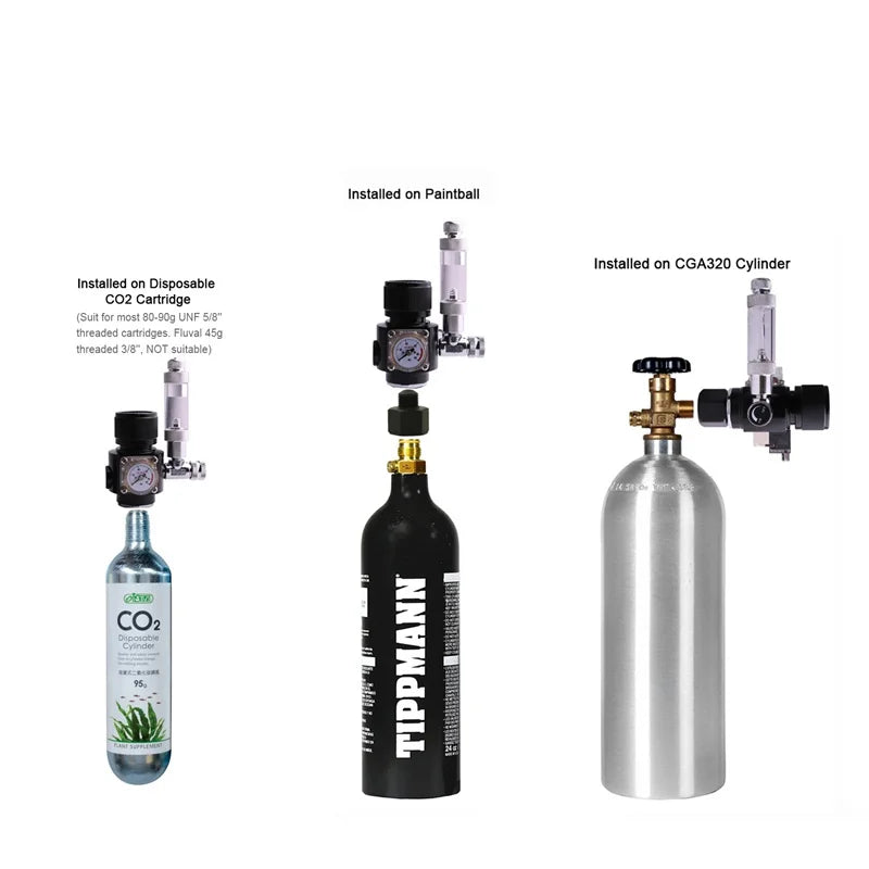 Fzone Mini Dual Stage Co2 Regulator Fish Tank Aquarium Solenoid Valve Bubble Counter Fishing Accessories Carbon Dioxide Reducer Qme